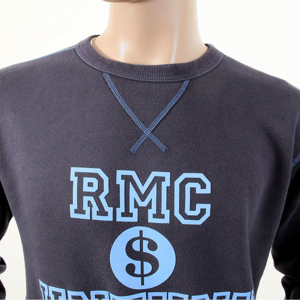 Navy Untunk Crew Neck Large Fitting Sweatshirt for Men