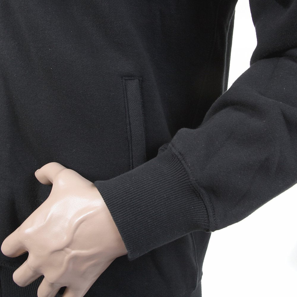 Mens Marl Grey Large Fitting Zipped Front Hooded Sweatshirt