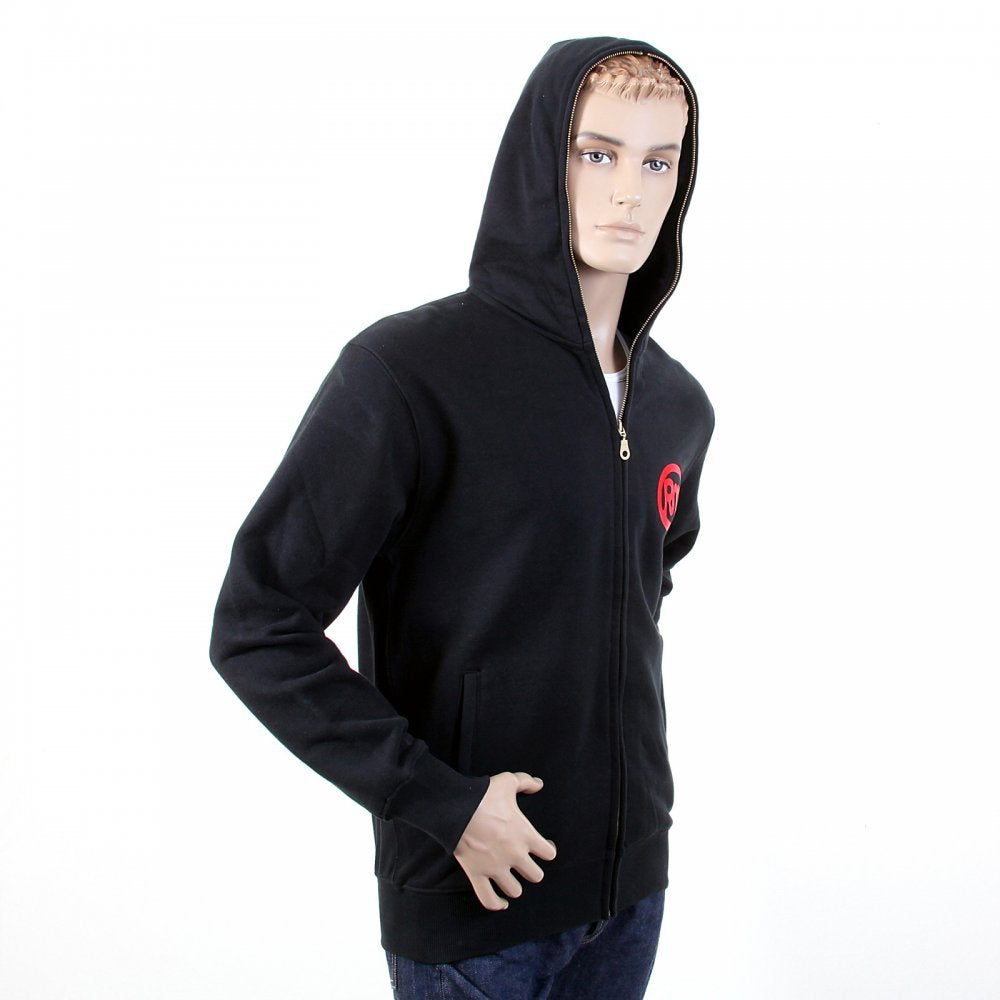 Mens Marl Grey Large Fitting Zipped Front Hooded Sweatshirt