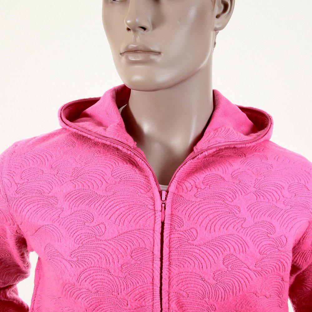 Mens Pink Large Fitting Zipped Hooded Sweatshirt