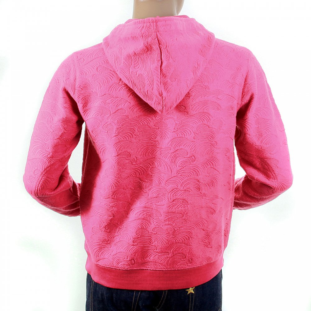 Mens Pink Large Fitting Zipped Hooded Sweatshirt