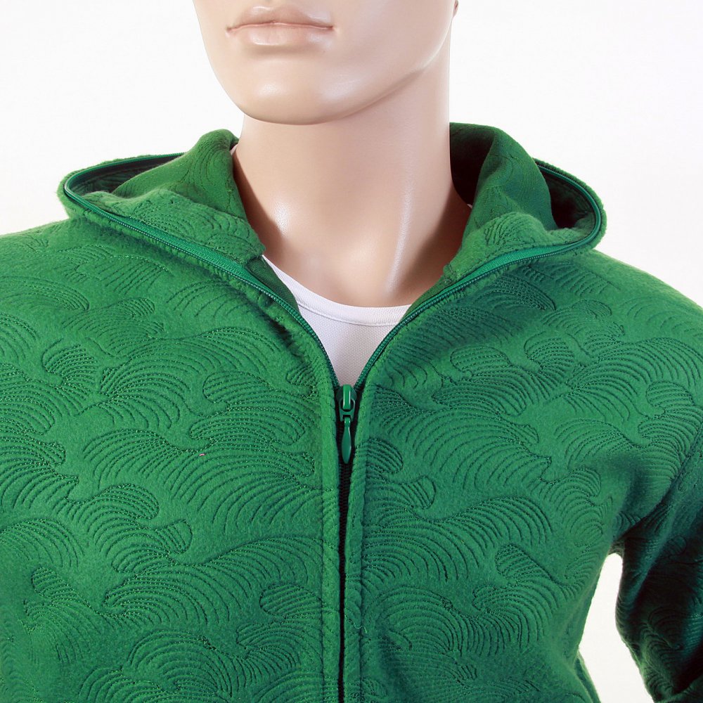 Mens Emerald Green Tsunami Wave Large Fitting Hooded Zipped Sweatshirt