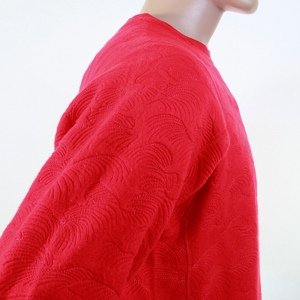 Red Large Fitting Crew Neck Sweatshirt for Men