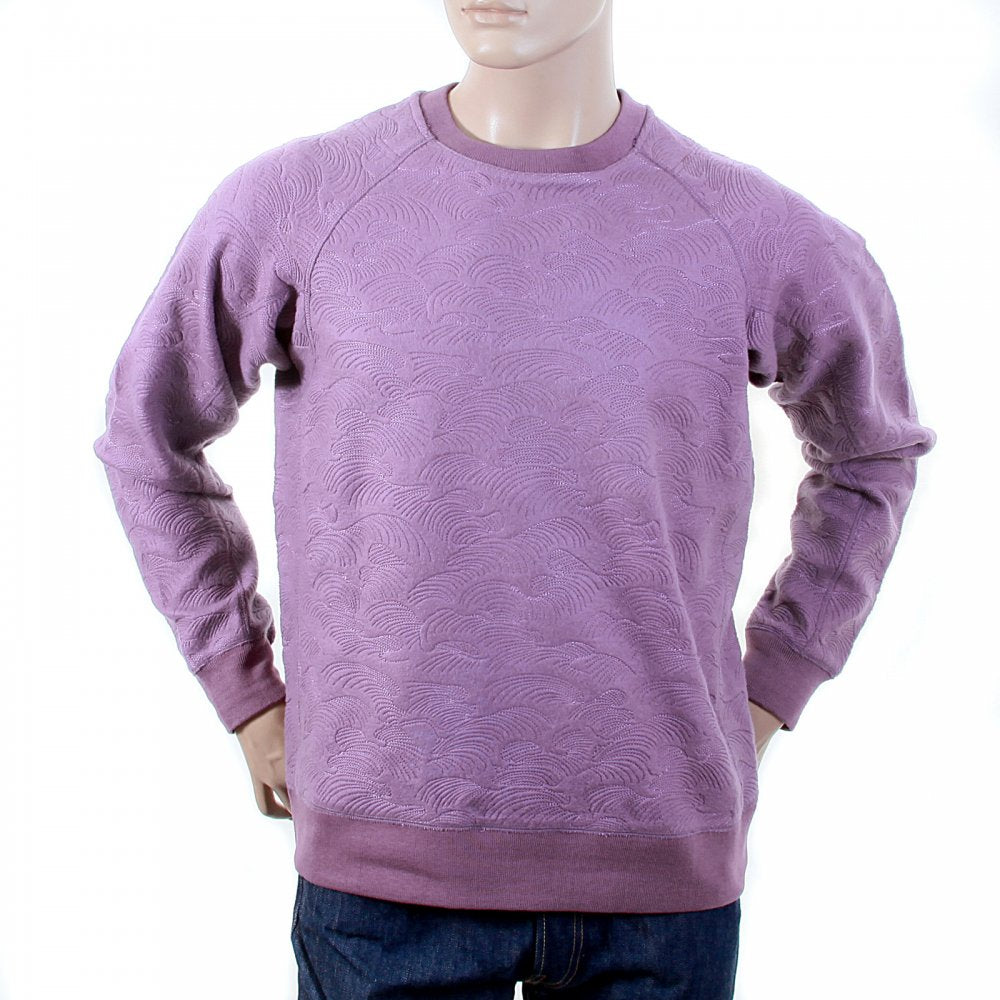 Mens Lilac Large Fitting Crew Neck Sweat Shirt