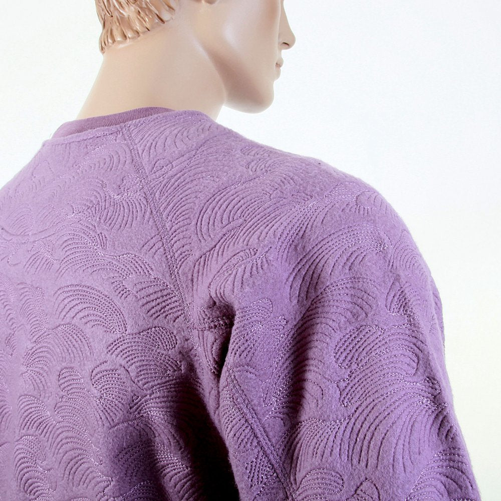 Mens Lilac Large Fitting Crew Neck Sweat Shirt