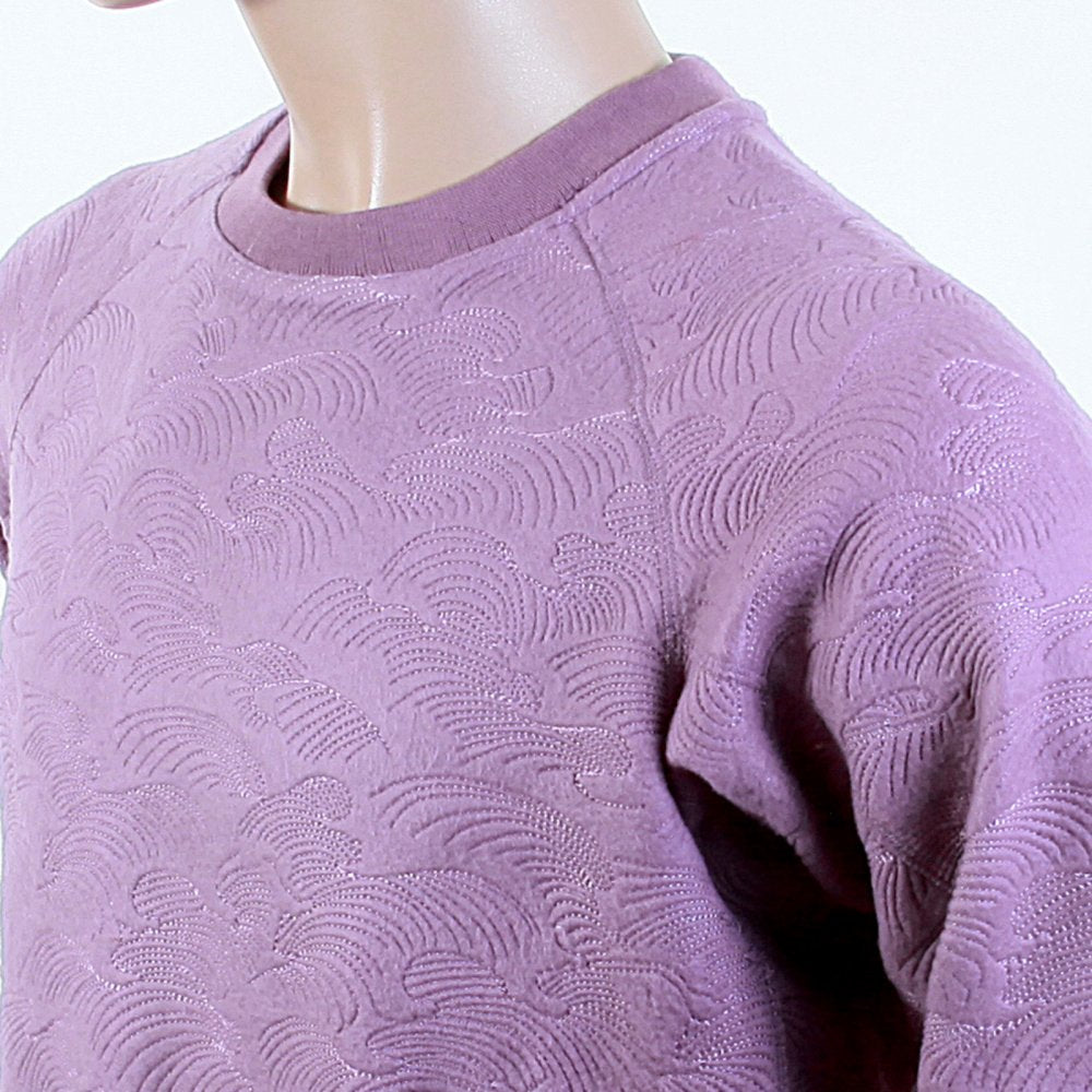 Mens Lilac Large Fitting Crew Neck Sweat Shirt