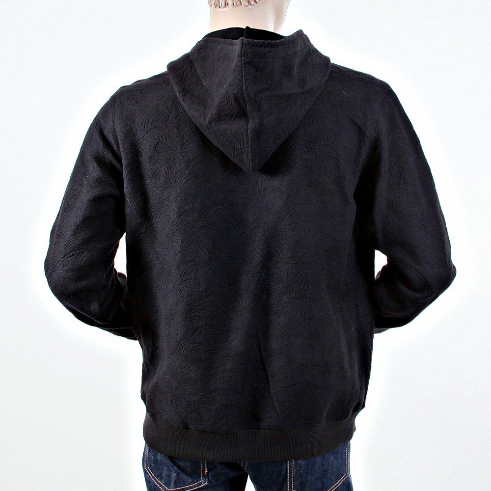 Mens Black Large Fitting Zipped Front Hoody