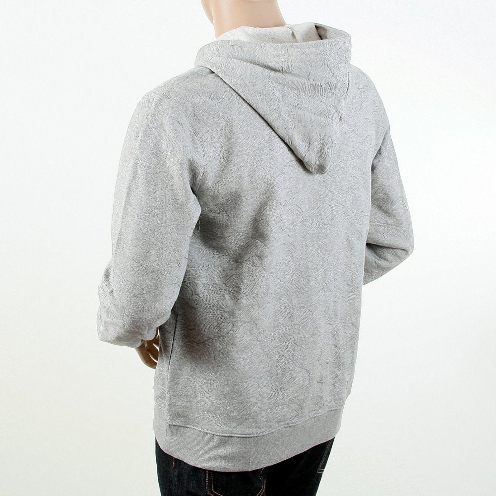 Mens Grey Marl Large Fitting Zipped Front Hoody