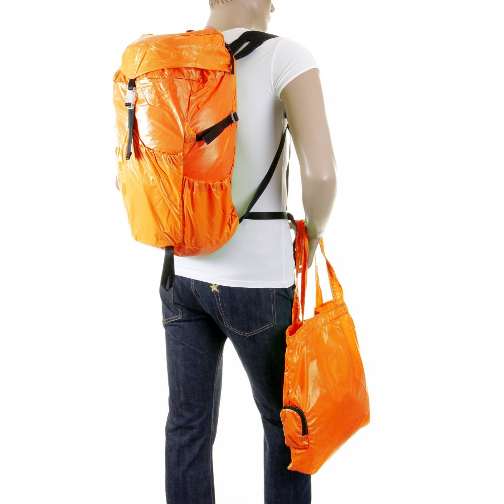 Unisex Orange Lightweight Nylon Backpack