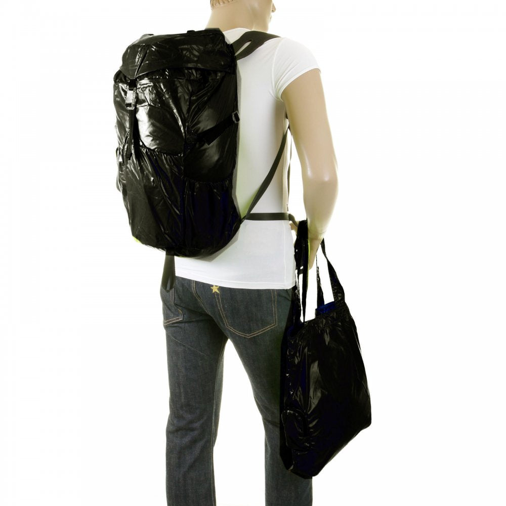 Unisex Black Lightweight Nylon Backpack