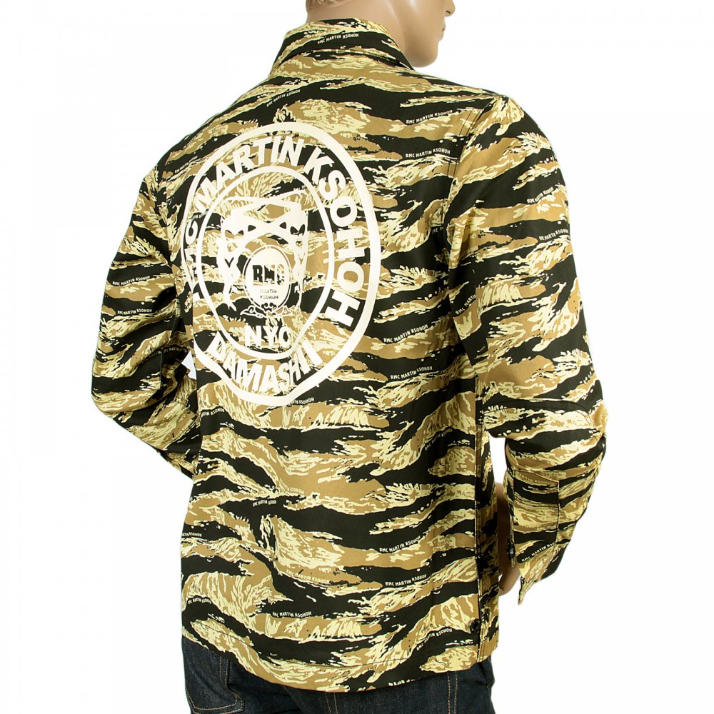 Mens Camo Sand Zipped Regular Fit Cotton Jacket