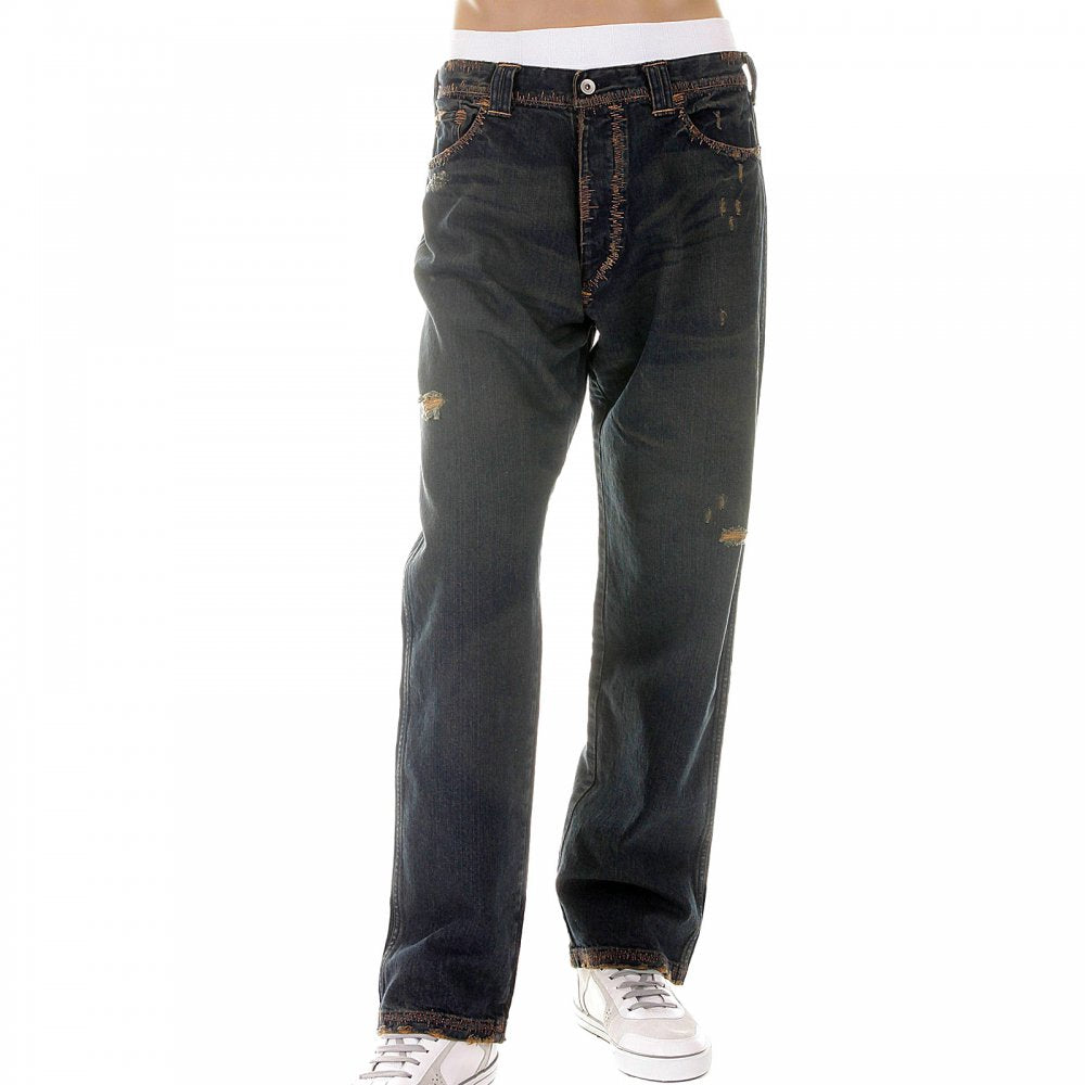 Exclusive Design Washed Vintage Cut Aged Worn Finish Denim Jeans for Men