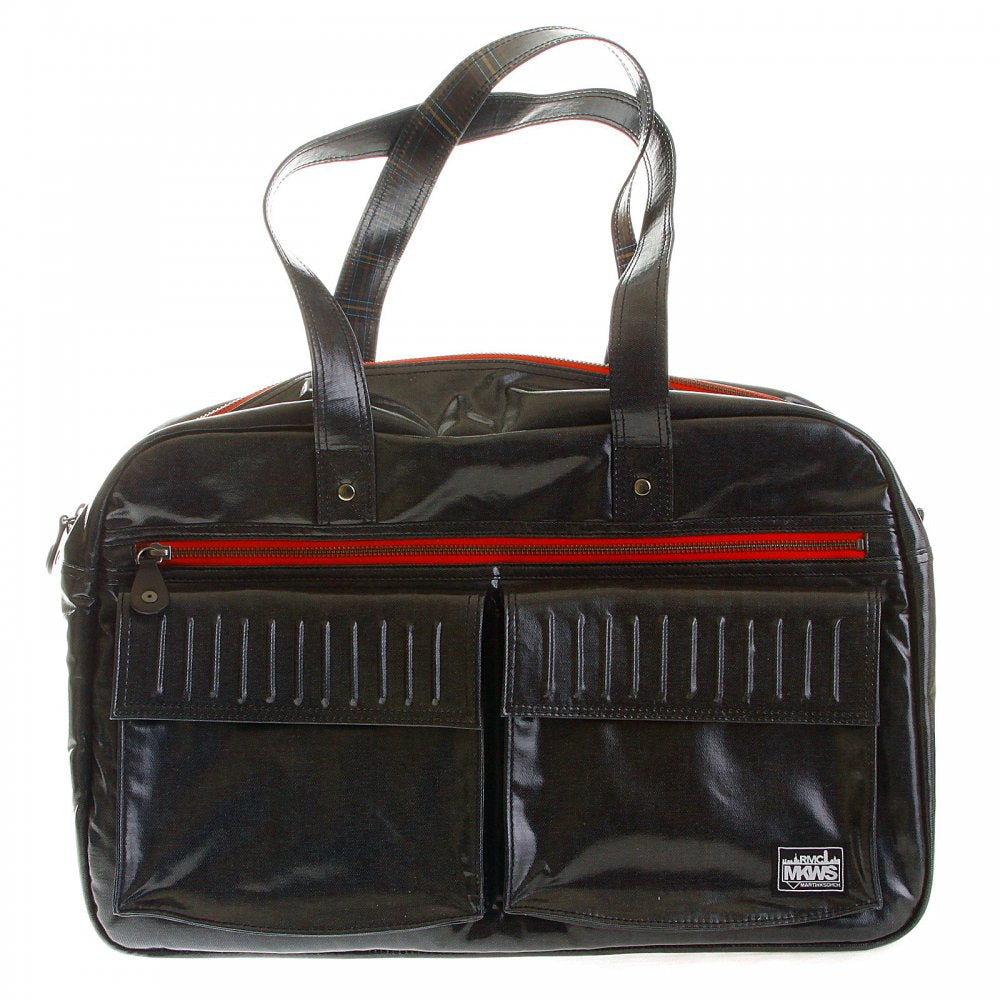 Unisex Coated Denim with Laminated Tartan Lining Hand Held Office Bag
