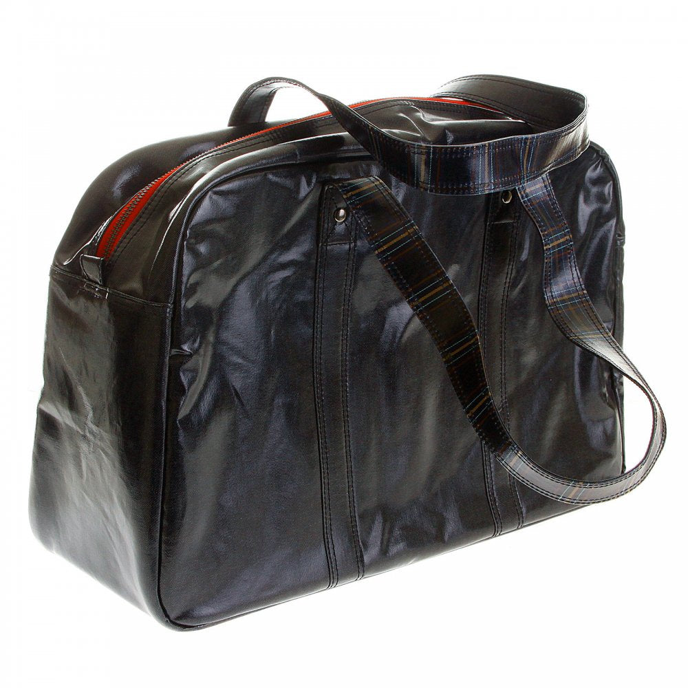 Unisex Coated Denim with Laminated Tartan Lining Hand Held Office Bag
