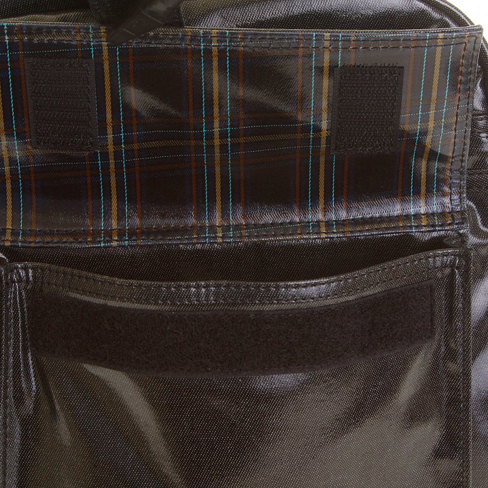 Unisex Coated Denim with Laminated Tartan Lining Hand Held Office Bag