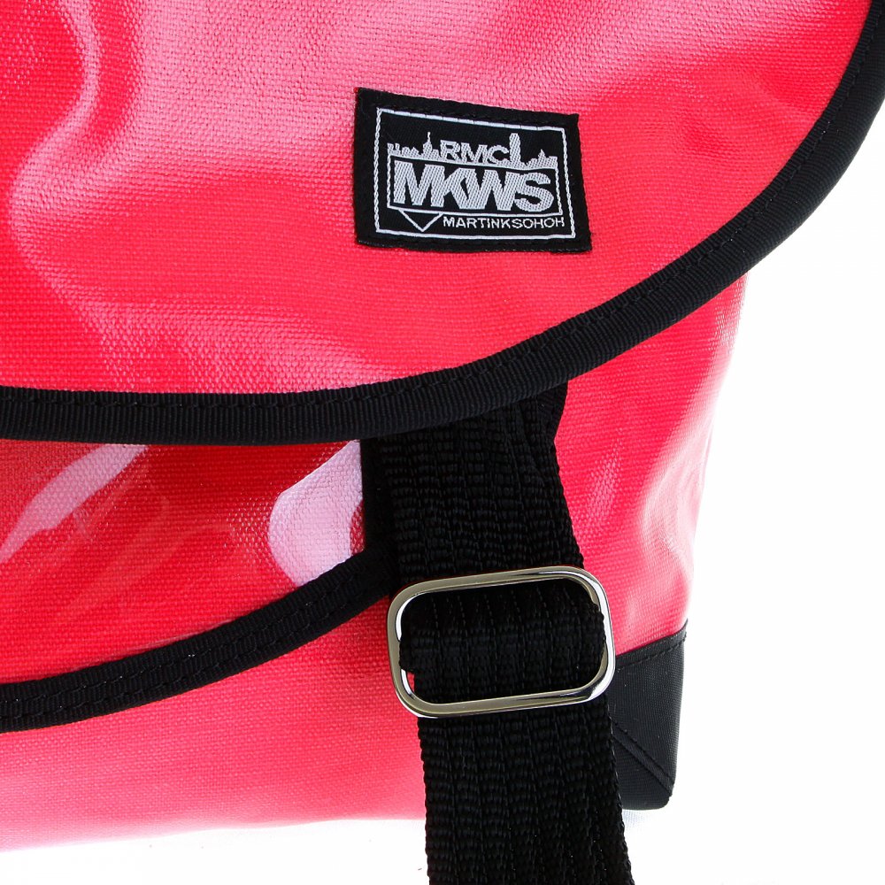 Unisex Bubblegum Pink Laminated Canvas Shoulder Cyclist Fashion Bag