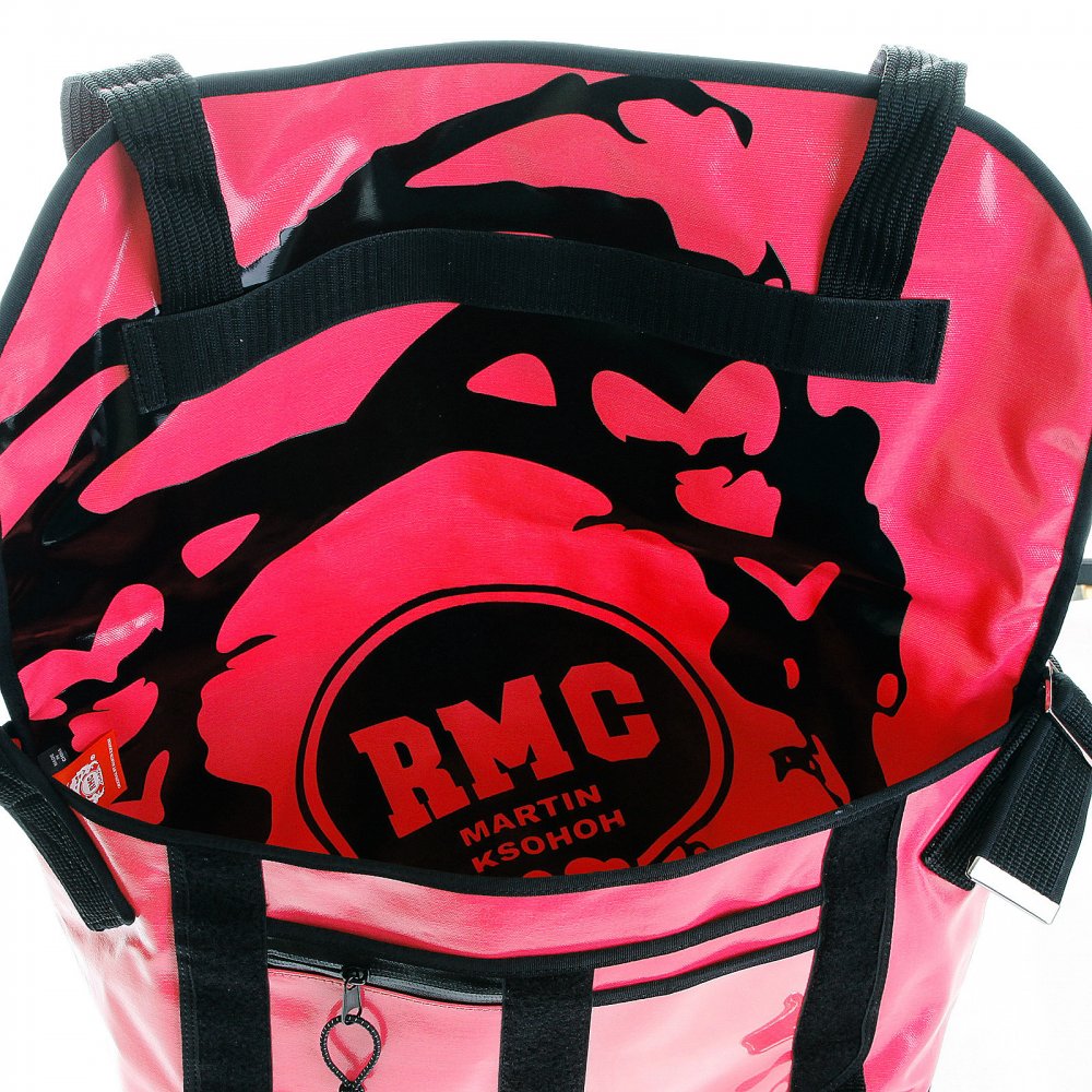 Unisex Bubblegum Pink Laminated Canvas Shoulder Cyclist Fashion Bag