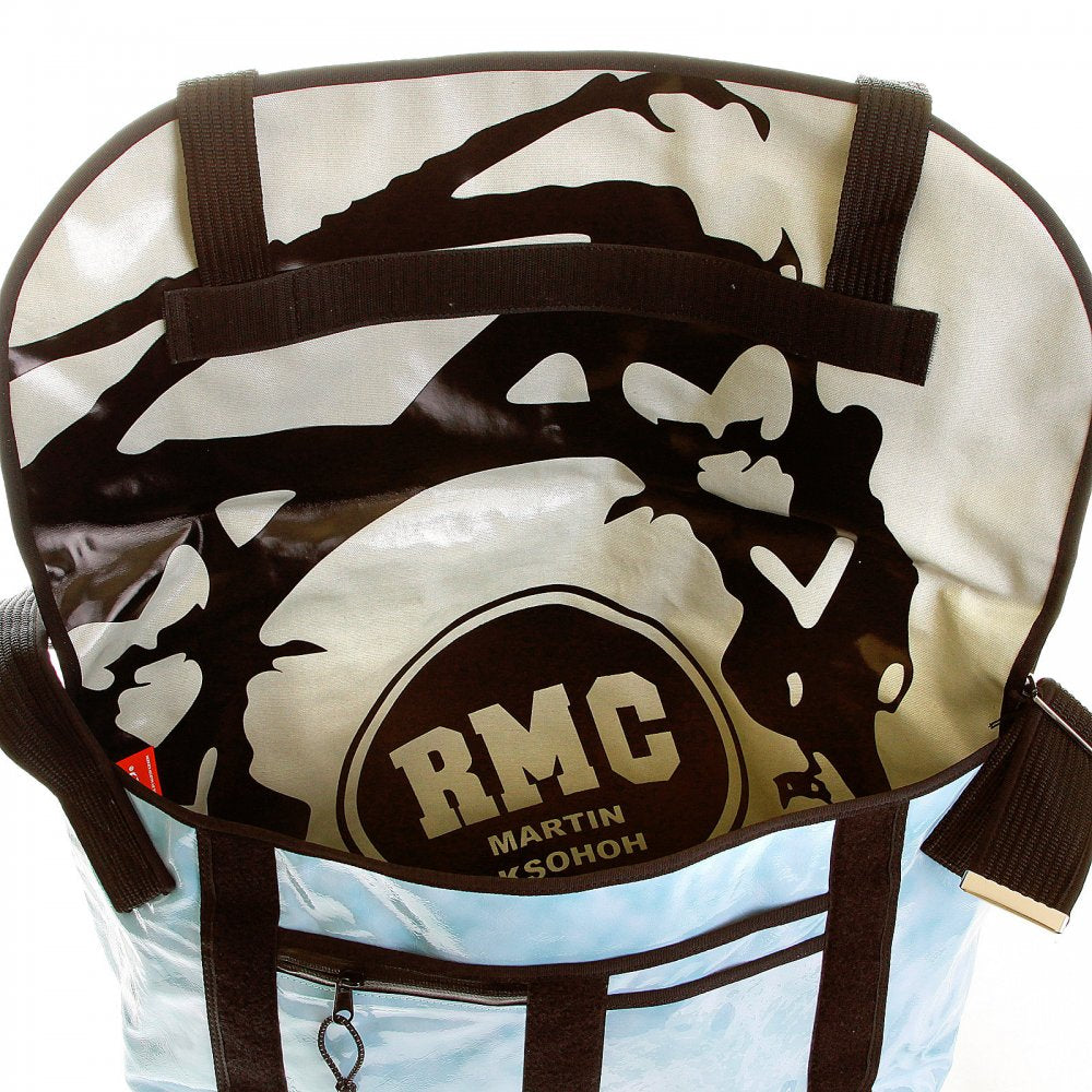 Mens Unisex Aqua Blue PVC Coated Canvas Shoulder Cyclist Fashion Bag