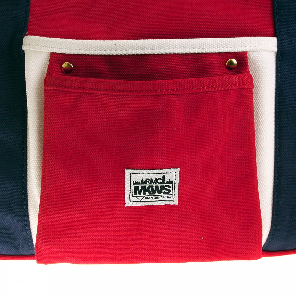 Unisex Red Canvas with Navy Canvas Handles and Trim Hand Carry Bag