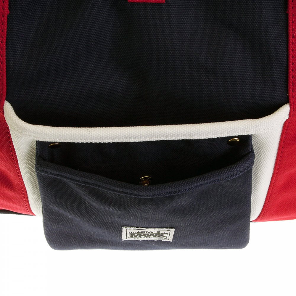 Unisex Navy Canvas with Red Canvas Handles and Trim Hand Carry Bag