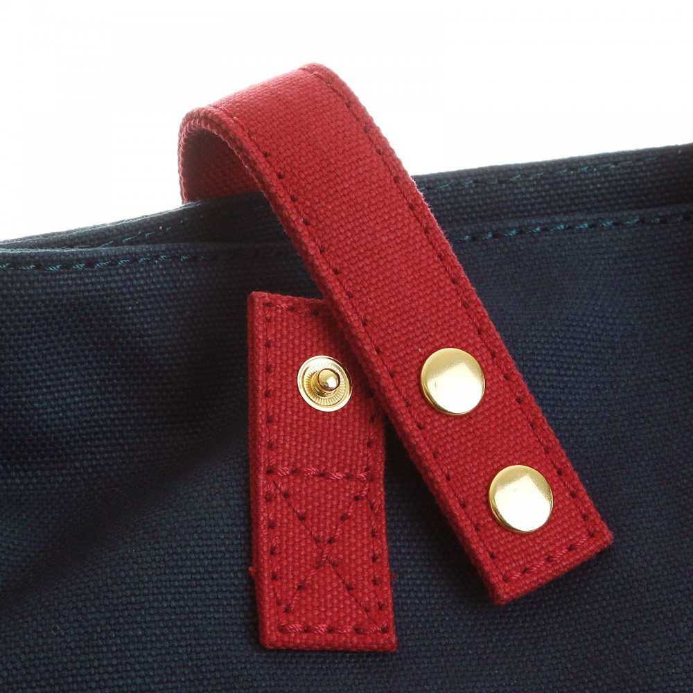 Unisex Navy Canvas with Red Canvas Handles and Trim Hand Carry Bag