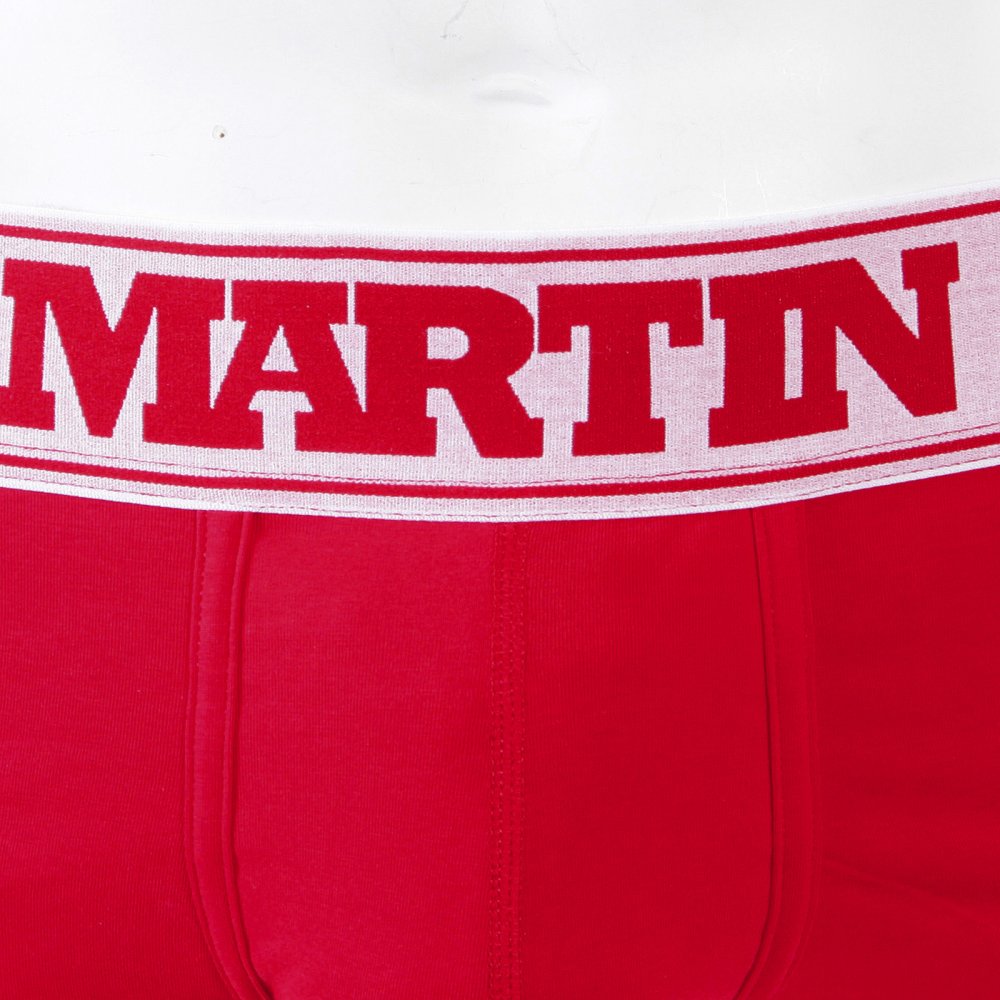 Mens Red Stretch Cotton Trunks with Signature Logo