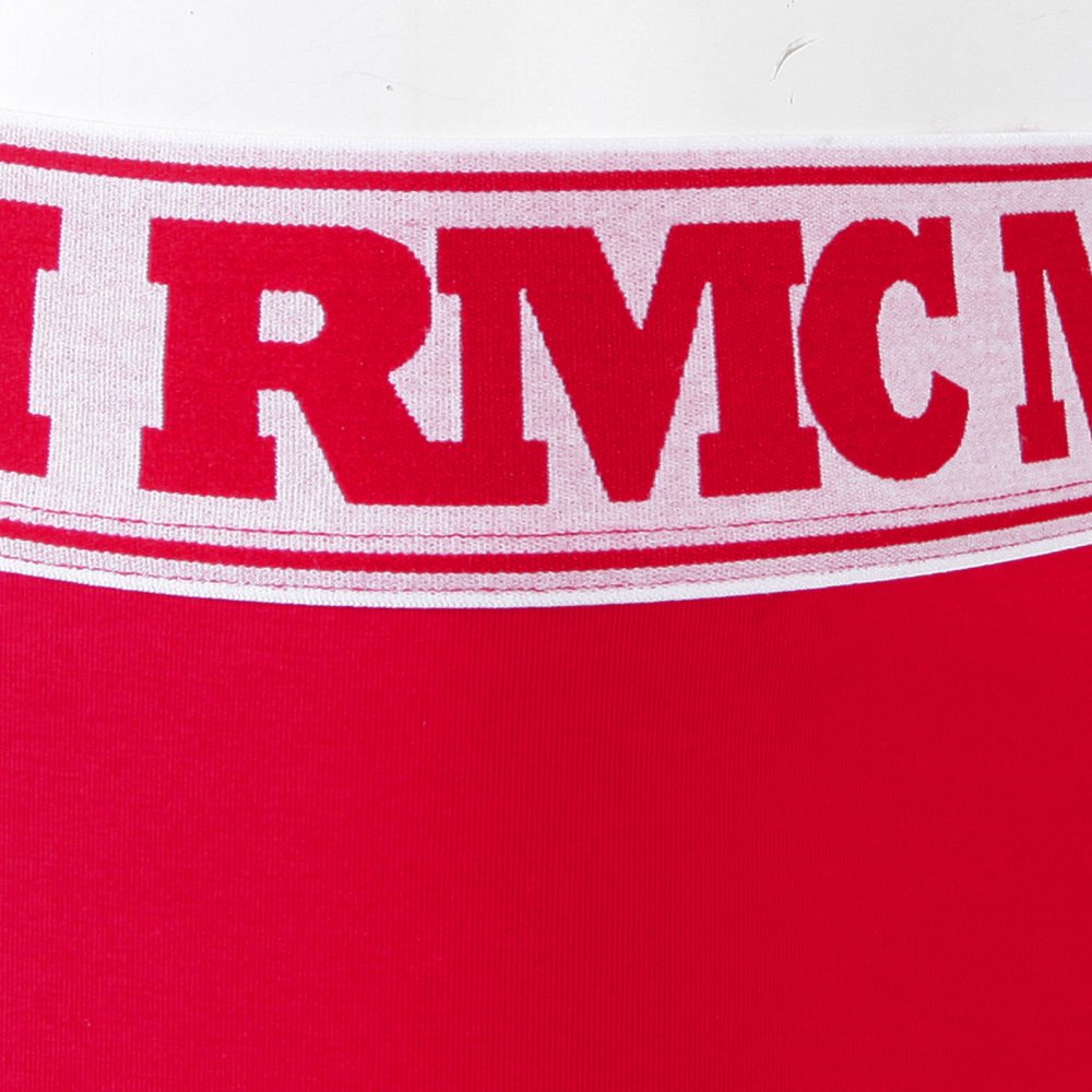 Mens Red Stretch Cotton Trunks with Signature Logo