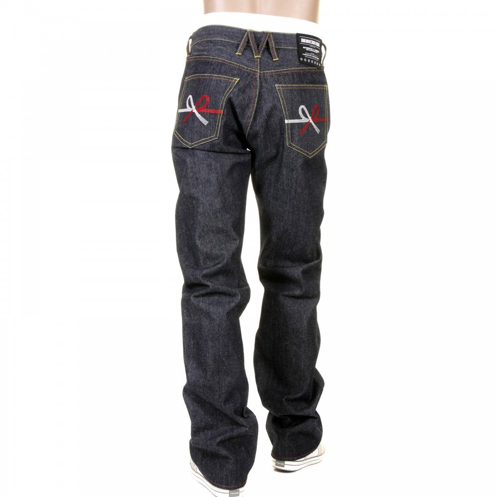 Super Exclusive Mizuhiki Design Indigo Raw Denim Jeans for Men