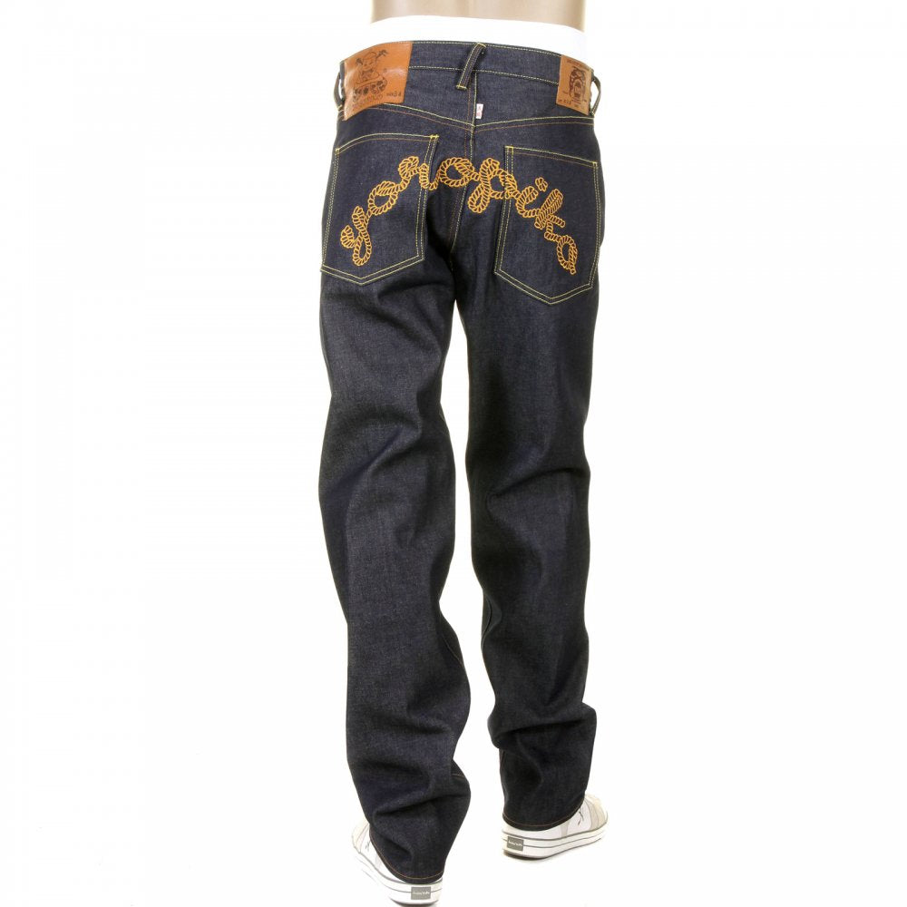 Mens Super Exclusive Design Indigo Selvedge Raw Denim Jeans