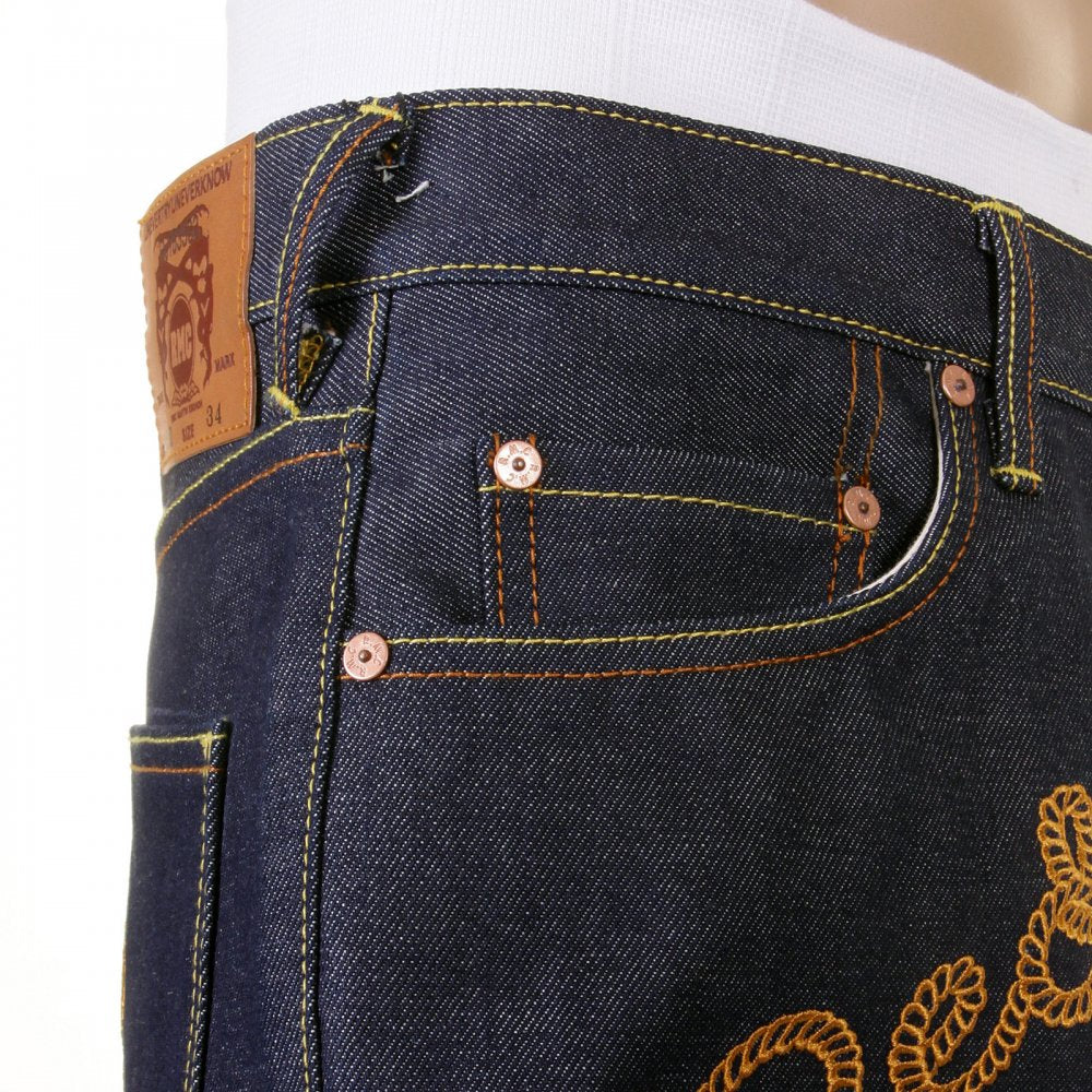 Mens Super Exclusive Design Indigo Selvedge Raw Denim Jeans