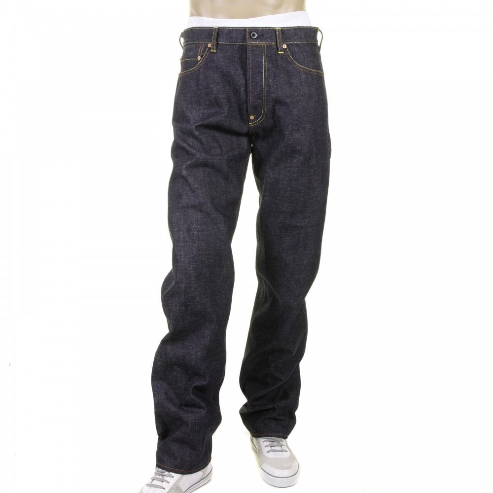 Selvedge Dark Indigo Raw Denim Jeans for Men