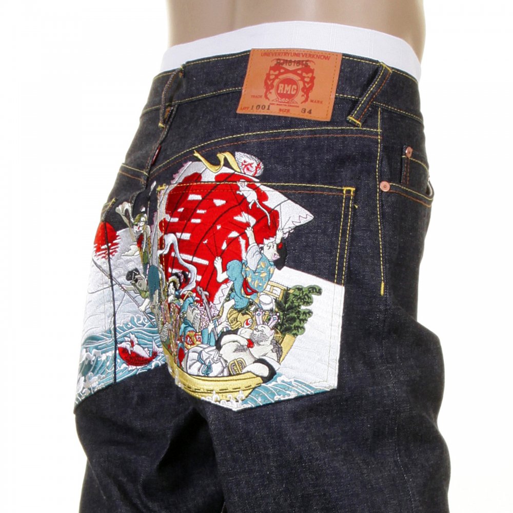 Selvedge Dark Indigo Raw Denim Jeans for Men