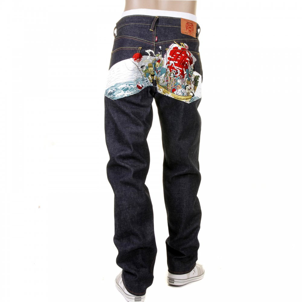 Selvedge Dark Indigo Raw Denim Jeans for Men