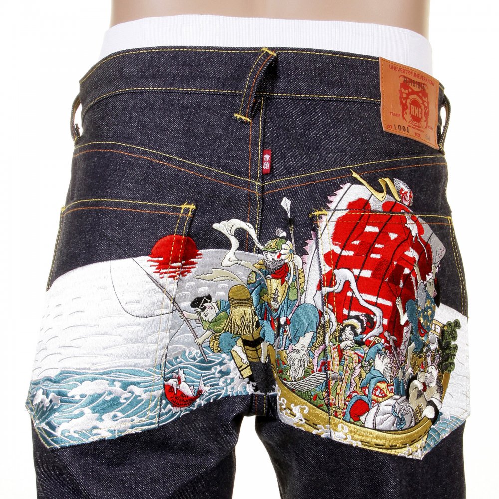 Selvedge Dark Indigo Raw Denim Jeans for Men