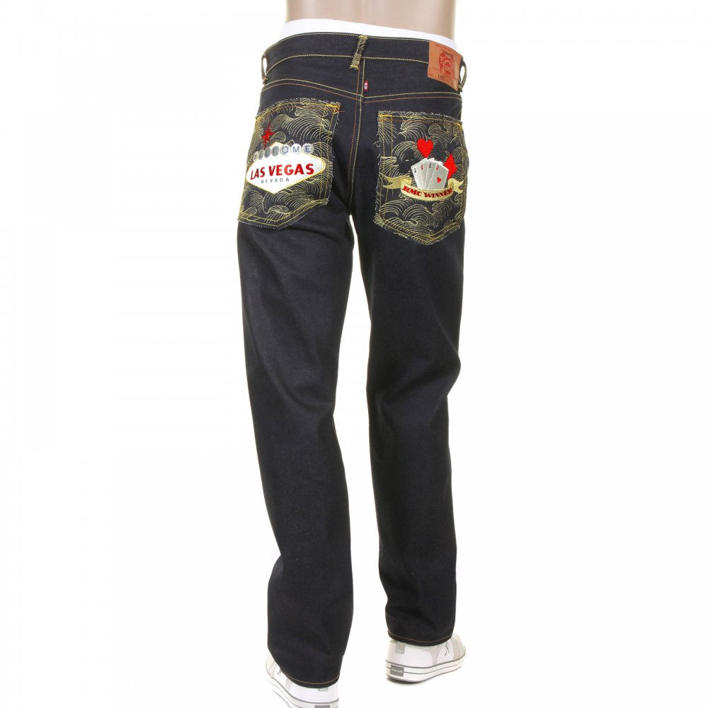 Mens Selvedge Dark Indigo Raw Denim Jeans