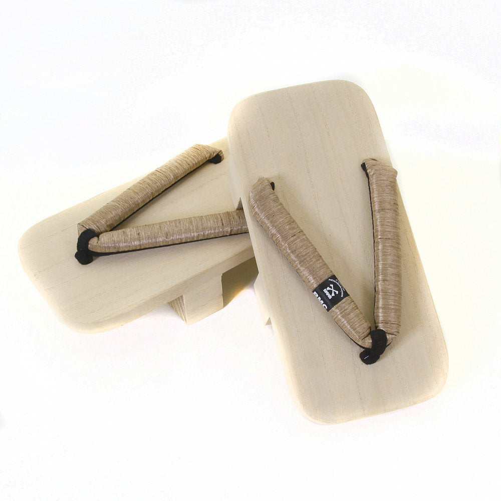 Limited Edition Unisex Traditional Geta Wooden Sandal with Gold Strap
