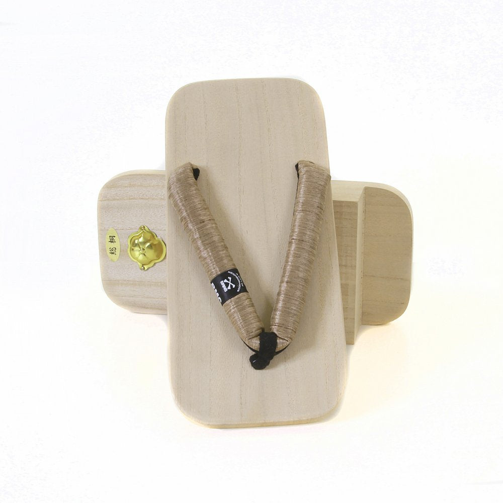 Limited Edition Unisex Traditional Geta Wooden Sandal with Gold Strap