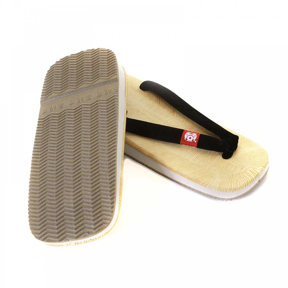 Unisex Flip Flop Sandal with Velveteen Black Thong Strap