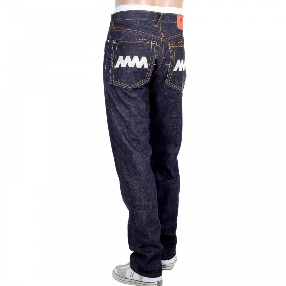 4A Version 1 Regular Classic Slim Model Indigo Raw Japanese Selvedge Embroidered Denim jeans