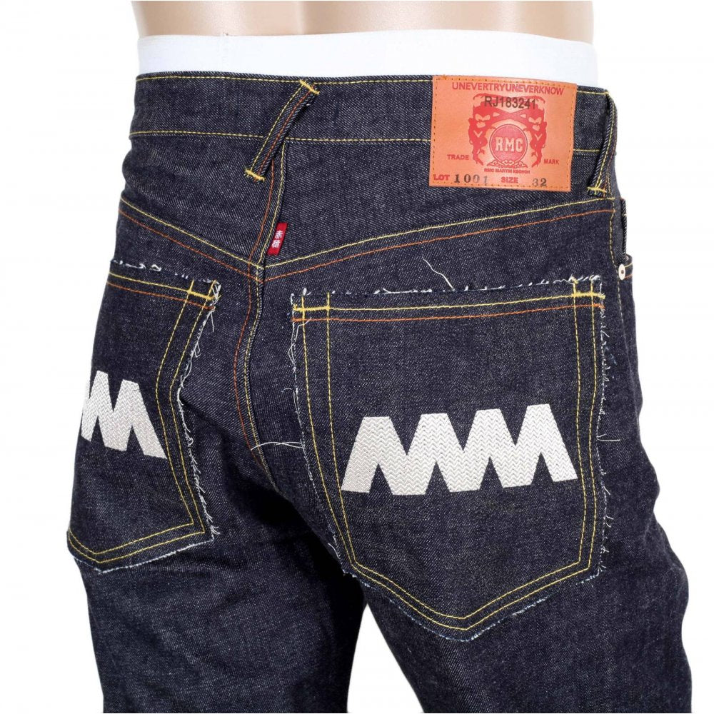 4A Version 1 Regular Classic Slim Model Indigo Raw Japanese Selvedge Embroidered Denim jeans