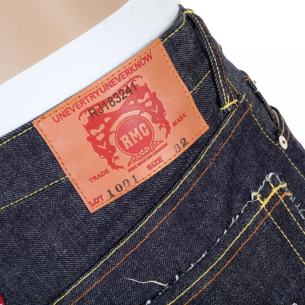 4A Version 1 Regular Classic Slim Model Indigo Raw Japanese Selvedge Embroidered Denim jeans