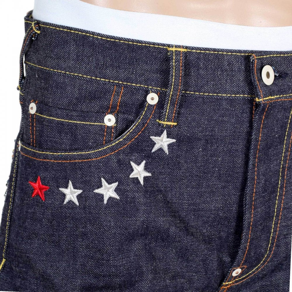 4A Version 1 Regular Classic Slim Model Indigo Raw Japanese Selvedge Embroidered Denim jeans