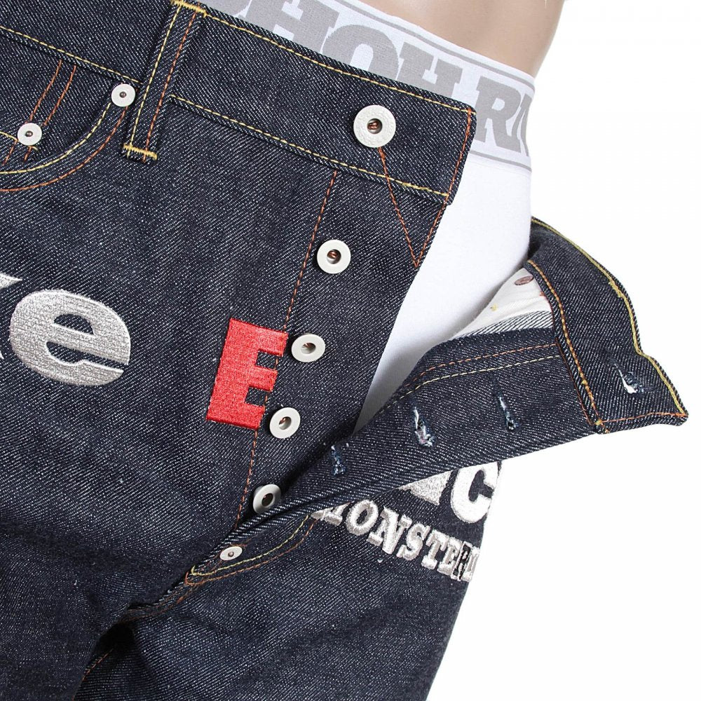 Mens Super Exclusive Design Indigo Raw Denim Cotton Jean
