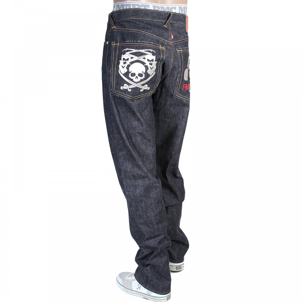 Mens Super Exclusive Design Indigo Raw Denim Cotton Jean