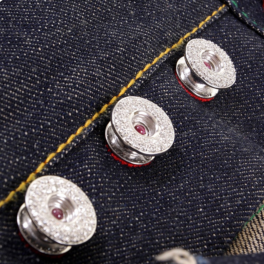 Custom Made Diamond and Ruby 5 Button Set