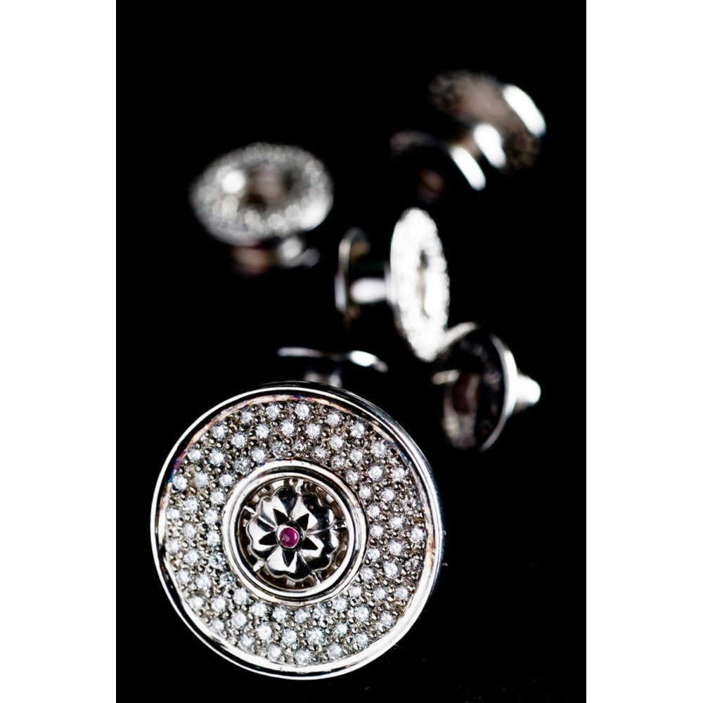 Custom Made Diamond and Ruby 5 Button Set