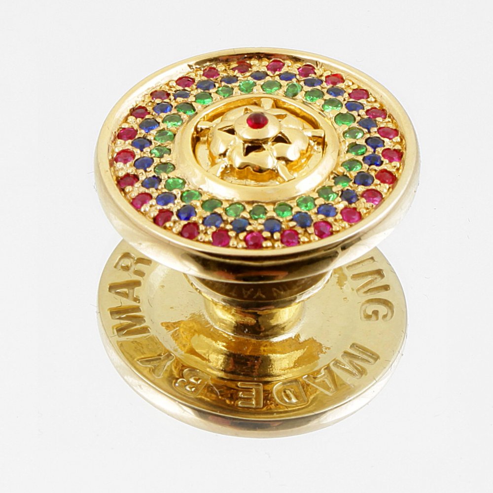 Custom Made Ruby and Blue Sapphire 5 Button Set