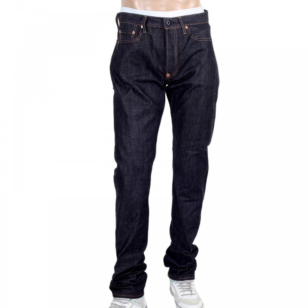 Indigo Raw Japanese Selvedge Denim Jeans with Silver Bushi Embroidery
