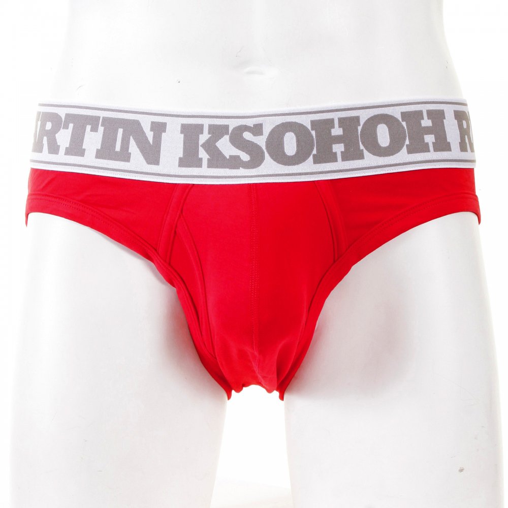 Mens Stretch Cotton Briefs in Red