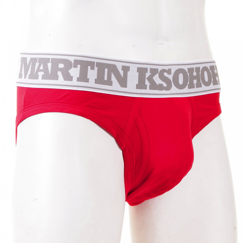 Mens Stretch Cotton Briefs in Red